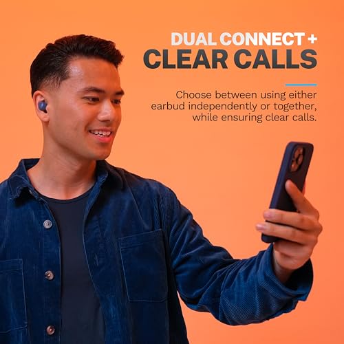JLab Go Air Pop+ True Wireless Earbuds, in Ear Headphones, Bluetooth Earphones, 35H Playtime Ear Buds, Bluetooth Earbuds with Microphone, USB-C Charging Case, Dual Connect, EQ3 Sound, Navy Blue | Bluetooth Earbuds, In Ear Wireless with Microphone, Chargin
