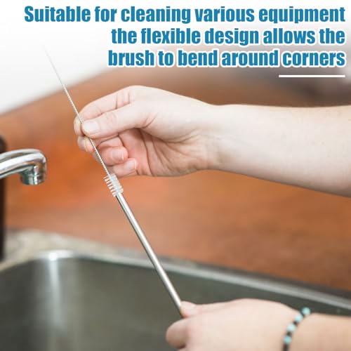 10pcs Hearing Aid Cleaning Brushes, Stainless Steel Hearing Aid Vent Tube Brushes Soft Nylon Bristles Cleaner Tools for Small Holes Earbuds Headphones Accessories