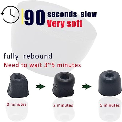 Replacement Memory Foam Tips Foam Sleeves Earbuds for Shure SE215, SE112, SE315, SE425, SE530, SE535 & Klipsch Westone Earphones, [Noise Cancelling] 6PCS 3Pairs S/M/L - size: S/M/L