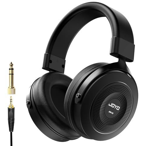JOYO Wired Studio Monitor Headphones Semi-Open 50mm Drivers Over-Ear | Flat 15Hz-28kHz Response, 3.5mm and 6.35mm Adapter for home studio, mixing (JMH-03) - color: Natural, style: Professional Monitor