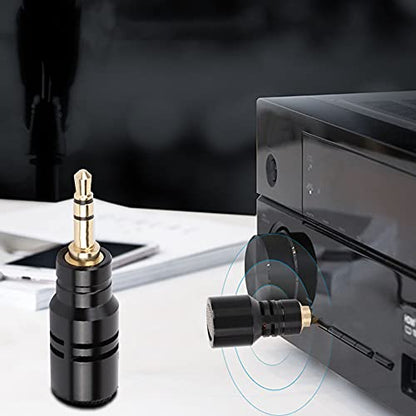 Portable Mini Microphone, 3.5mm External Mic for Smartphone Tablet Camera Recording, Omnidirectional Clip On Lapel Mic for Video Interview Vlog