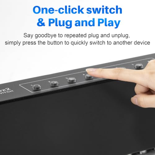 8-Way Composite AV RCA Switcher, 8 in 2 Out Automatic Switch Box | Video L/R Audio Selector 8x2 8 Port AV Selector RCA Switch for HDTV LCD DVD STB Game Consoles (8 in 2 Out) - size: 8 IN 2 OUT
