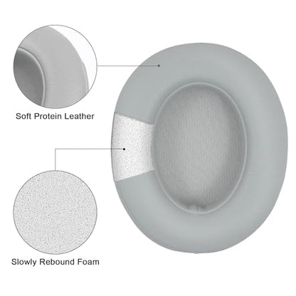 Replacement Ear Pads Cushions Compatible with Beats Studio 3.0/2.0, Headphone Ear Covers with High Density Memory Foam, Soft Leather, Headphones Replacement Earpads. (Light Grey)