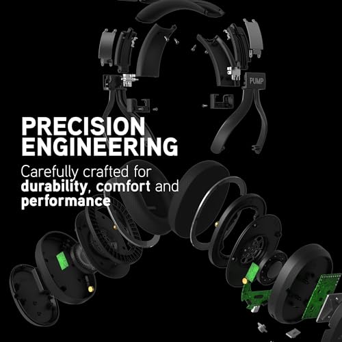 BlueAnt Pump X Wireless Over-Ear Headphones, Bluetooth, Powerful Bass, Active Noise Cancelling & Transparency Mode, Interchangeable Ear Cups, All-Day Comfort for Gym and Training, Black/Silver - color: Black | Silver