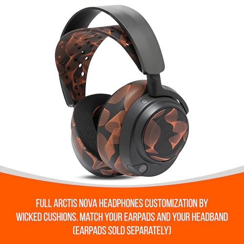 WC HeadbandZ Arctis Nova V2 - Upgraded Wide Silicone Headband Compatible with Arctis Nova Headsets by Wicked Cushions | Wider Weight-Distributing Design, Softer Flexible Silicone | Kinetic Wave - color: Kinetic Wave