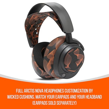 WC HeadbandZ Arctis Nova V2 - Upgraded Wide Silicone Headband Compatible with Arctis Nova Headsets by Wicked Cushions | Wider Weight-Distributing Design, Softer Flexible Silicone | Kinetic Wave - color: Kinetic Wave