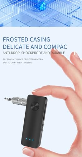 Bluetooth 5.3 Transmitter Receiver for TV to BT Headphone, Low Latency, HiFi 3.5mm AUX Bluetooth Car Adapter, Mini Poratble Wireless Audio Receiver for TV/PC,Car Home Stereo, Airplane, Boat, Gym