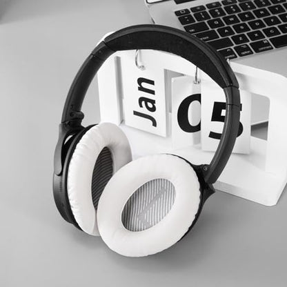 Replacement Ear-Pads Cushions for Bose QuietComfort-35 (QC-35) and QuietComfort-35 II (QC-35 II) Over-Ear Headphones (White) - color: White