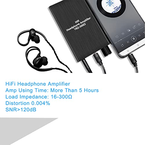 LVY Portable Headphone Amplifier 3.5mm Audio Rechargeable Two-Stage GAIN Switch HiFi Headphone Amplifier Compatible MP3/4, Phones, Computer and Various 3.5mm Audio Digital Devices