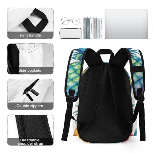 Travel Backpack for Women Men Carry On Backpack Coffee Collection Laptop Bag Lightweight Casual Daypack - color: Colorful Pineapples