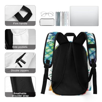 Travel Backpack for Women Men Carry On Backpack Coffee Collection Laptop Bag Lightweight Casual Daypack - color: Colorful Pineapples