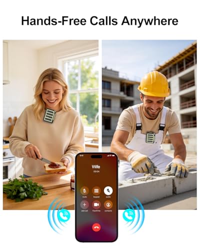 Wearable Bluetooth Speaker Mini Clip On Wireless Speaker, IPX5 Waterproof, 25H Playtime, Built in Mic for Hands Free Calls & Music, Ultra Portable Small Bluetooth Speakers for Outdoor & Jobsite Use