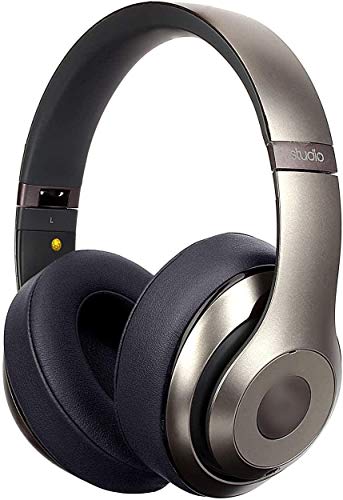 Replacement Ear Pads Cushions for Beats Studio 2 & Studio 3 Wired & Wireless Headphones, Earpads with Soft Protein Leather, Noise Isolation Memory Foam, Added Thickness - Titanium - color: Titanium
