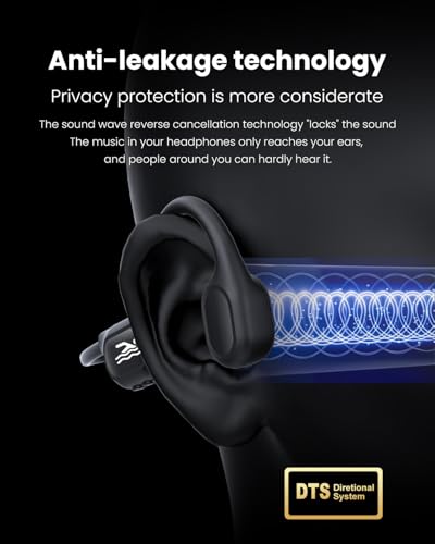 Swimming Headphones - Bone Conduction Bluetooth 6.0 Open Ear Sports Headset, IP68 Waterproof Built-in MP3 Player 32G Memory, for Running, Cycling (Black)