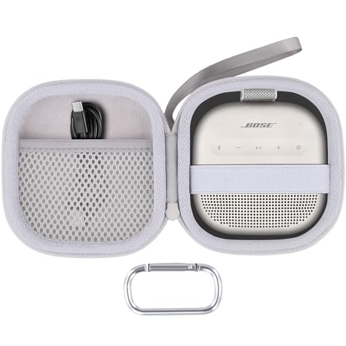 Hard Case for Bose SoundLink Micro 2nd Gen Portable Bluetooth Speaker | Protective Storage Box, Portable Carrying Box, Smooth Zipper, Zippered Closure, Travel-ready, White Case - color: White Case