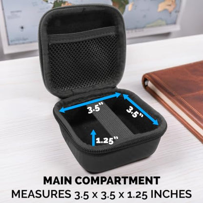 CASEMATIX Hard Carrying Case Compatible with Timekettle W4 Pro AI Interpreter Earbuds - EVA Travel Case with Elastic Strap, Carabiner for Translation Earbuds, Case Only