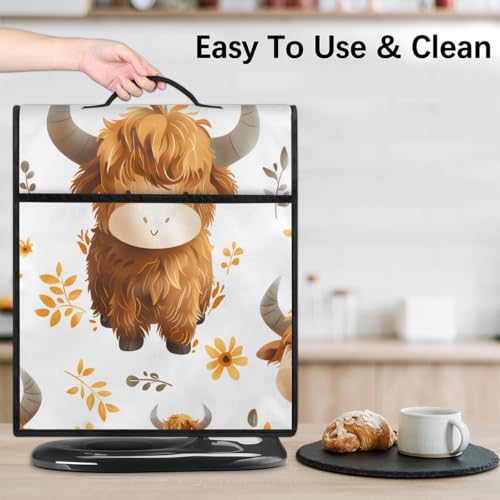 Kitchen Aid Mixer Cover Compatible with 6-8 Quarts, Cover for Ktchen Aid Stand Mixer, Kitchen Aid Dust Cover for Mixers, Kitchen Aid Bowl Lift Mixer Appliance Covers Highland cow - color: Highland cow