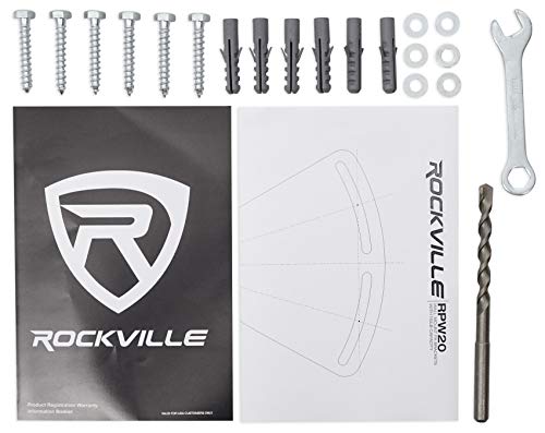 Rockville RPW20 Adjustable Wall Mount Bracket for PA Speaker Installations, Pair | Heavy Duty Steel, 110 lb Capacity Each, Horizontal and Vertical Tilt, Includes Mounting Hardware, for PA Speaker Installation - style: Tilt