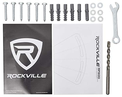 Rockville RPW20 Adjustable Wall Mount Bracket for PA Speaker Installations, Pair | Heavy Duty Steel, 110 lb Capacity Each, Horizontal and Vertical Tilt, Includes Mounting Hardware, for PA Speaker Installation - style: Tilt