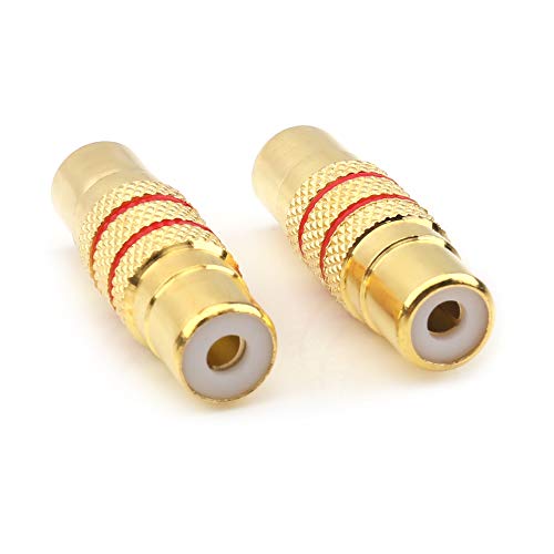 NANYI RCA Female to RCA Female Interconnect Coupler Adapter, with Gold Plated Housing for Mixer Amplifiers Cable link-2pack - size: RCA F-RCA F - 2 Pack