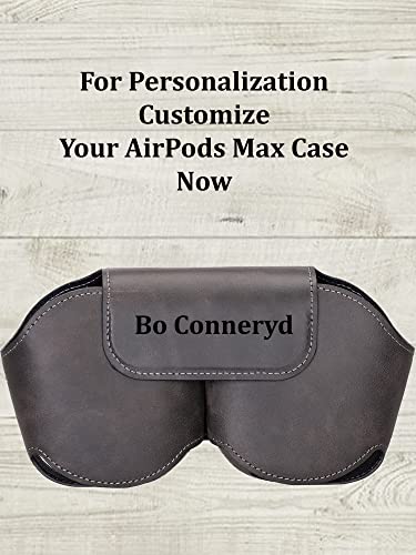 AirPods Max Case, Genuine Leather Handmade, Protective Premium Leather Ear Cup Covers, Soft-Slim Travel Carrying Case, Compatible for AirPods Max (Black) - color: Black