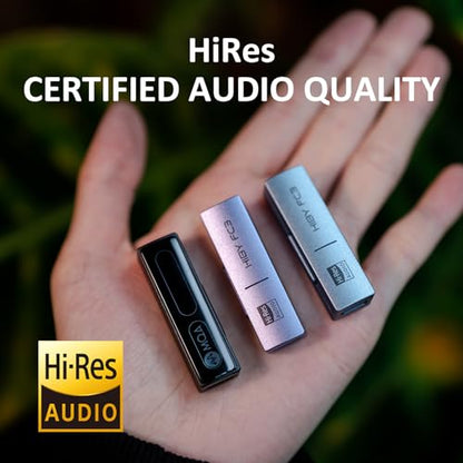 HiBy FC3 USB DAC with Display Hi-Res Audio 112mW Output Power Support PCM DSD MQA dongle for iPhone/MAC/Android/Windows(Purple) - color: Purple