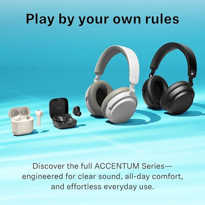 Sennheiser ACCENTUM Wireless Bluetooth Headphones Noise Cancelling - Up to 50HR Playtime, Hybrid Noise Cancelling (ANC), All-Day Comfort, Bluetooth Over Ear Headphones for School, Traveling, Black - color: Black, style: ACCENTUM Wireless