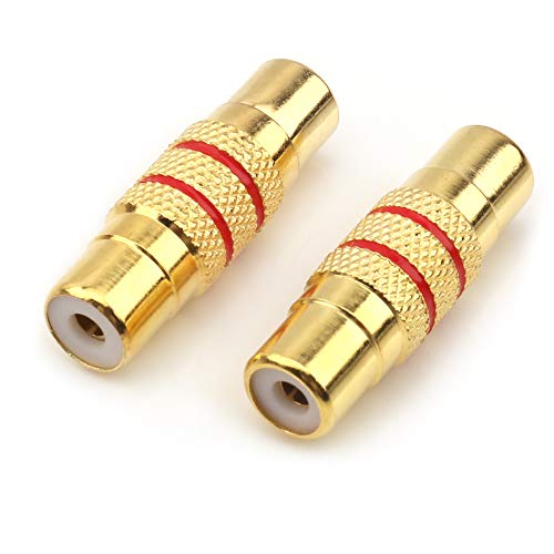 NANYI RCA Female to RCA Female Interconnect Coupler Adapter, with Gold Plated Housing for Mixer Amplifiers Cable link-2pack - size: RCA F-RCA F - 2 Pack