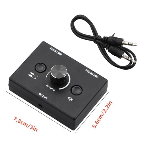 CHICHIYANG Plug and Play 3.5mm Audio Switch Switcher 1x2/2x1 Bi-Directional Switcher with Cable, High Performance