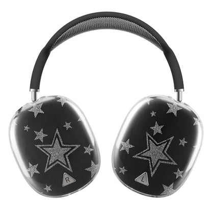 Case Cover for AirPods Max Headphones,Clear TPU Anti-Scratch Ear Cup Cover, Protective Skin Accessories for Apple AirPods Max(2024/2020) - Transparent Silver Stars - color: Transparent Silver Stars