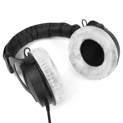 MMX300 DT770 Ear Pads for Beyerdynamic DT770 Pro/DT880/DT990 Pro | Replacement Headband Earpads,with Soft Velours Cushion,for DT880 Pro/HS200/HS400/DT 790/DT797-Silver Kit