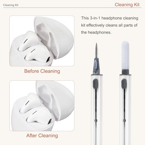 4PCS Earphone Cleaner Kit - Ultra Portable Multi-Function Cleaner Kit Soft Brush for Bluetooth Earphones Case Cleaning Tools, White - color: White