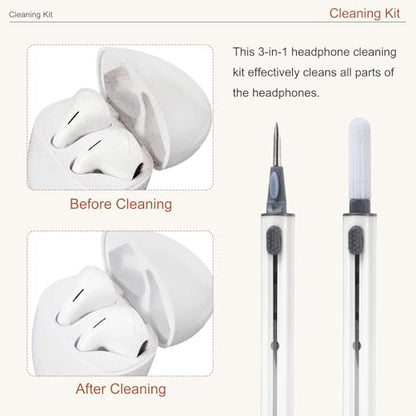 4PCS Earphone Cleaner Kit - Ultra Portable Multi-Function Cleaner Kit Soft Brush for Bluetooth Earphones Case Cleaning Tools, White - color: White