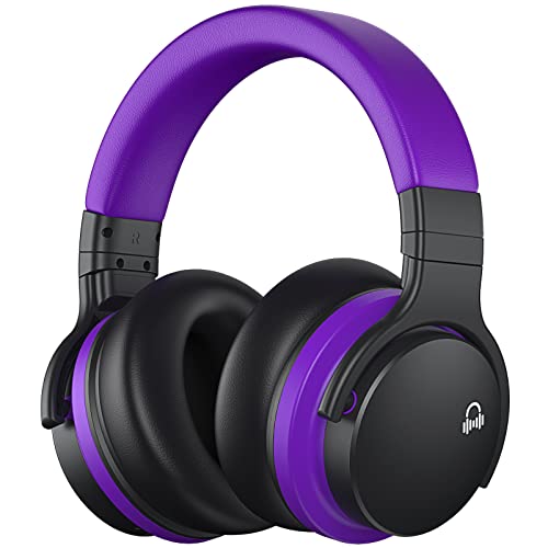 MOVSSOU Million Sold Classic E7 Active Noise Cancelling Headphones | Upgraded HD Sound, Wireless Bluetooth Headphones Over The Ear Unequaled Comfort, Vivid Deep Bass, for Home Office Travel Gift - color: Medium Purple