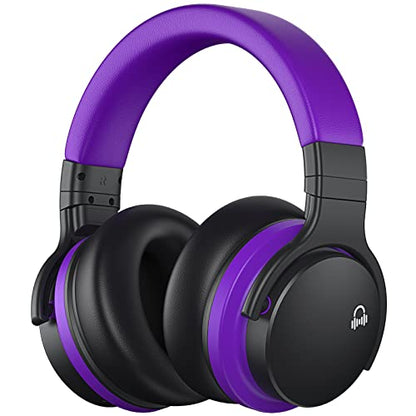 MOVSSOU Million Sold Classic E7 Active Noise Cancelling Headphones | Upgraded HD Sound, Wireless Bluetooth Headphones Over The Ear Unequaled Comfort, Vivid Deep Bass, for Home Office Travel Gift - color: Medium Purple