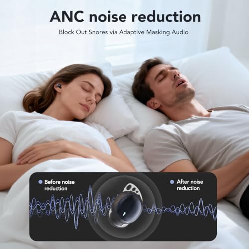 MS216 Sleep Earbuds Bluetooth 6.0 in Ear Light-Weight Headphones, Mini Sleep Headphones Small Design for Side Sleepers, Ear Buds for Sleeping, Blocks Snoring Noise, 60H Battery, HD Calls, Black