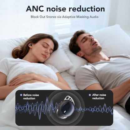 MS216 Sleep Earbuds Bluetooth 6.0 in Ear Light-Weight Headphones, Mini Sleep Headphones Small Design for Side Sleepers, Ear Buds for Sleeping, Blocks Snoring Noise, 60H Battery, HD Calls, Black
