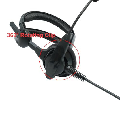 Overhead Headset VOX PTT Boom Mic for Midland GXT LXT AVPH Radio | gxt1000vp4 avph10 gxt1000 mxt575 lxt600vp3 gxt1000g avph3 mxt500 gtx 1050 lxt630vp3