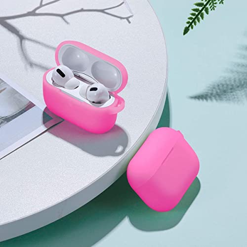 Lerobo for AirPod Pro Case, Silicone Cover with Keychain, Nightglow Purple | Glow-in-the-Dark, Scratch & Dust Resistant, Wireless Charging, Compatible with Apple AirPods Pro 2/1 Case Cover for Women Men - color: Nightglow Pink