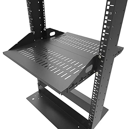 2U Cantilever Server Shelf Rack Mount-19 Inch 2 Piece Set Center Weighted for AV/Data Equipment Enclosure (2U2PC10V, Black) (Pack of 3) - size: 2U2PC10V (Pack of 3)