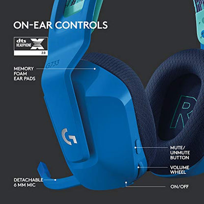 Logitech G733 Lightspeed Wireless Gaming Headset - Blue - color: Blue