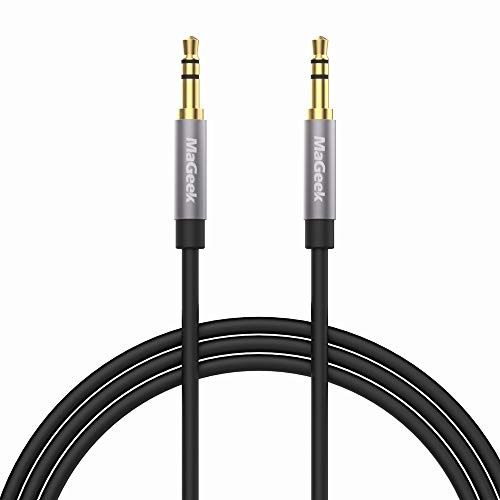 MaGeek 3.5mm Audio Aux Cord, Male to Male Auxiliary Audio Cable Compatible with Beats Headphones, iPhone, iPod, iPad, Car Audio, or Any Audio Device with 3.5mm Aux Port (Black) (1-Pack_6.6ft) - size: 1-Pack, 6.6 ft
