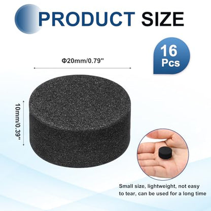 MECCANIXITY 16 Pcs Single Sided Speaker Isolation Feet Pads, 20mmx10mm Non Slip Foam Shock Absorption Base Pad Amplifier Stand Feet Mat for Speaker HiFi Home Theater Sound System, Black - size: 20mmx10mm
