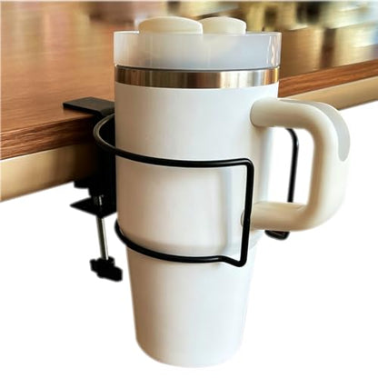 Desk Cup Holder,Mug Hooks Compatible with Most Cups & Bottles | Anti-Spill Clip-On Cup Holder Clamp for Office,Home,Gaming Desk&Lawn Chair - size: Stylish