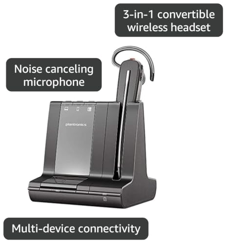 Plantronics Savi 8240 Noise Cancelling Wireless Mono Headset - MS Certified (Renewed)