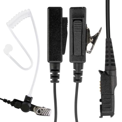 10 Pack BCT22-AX 2-Wire Surveillance Acoustic Tube Earpiece with PTT Mic Compatible with Motorola Radio R5 XPR 3300e XPR3500 XPR3300 XPR3300e XPR3500e XPR3300 XPR3500 FBI Style Headset - size: 10 Pieces