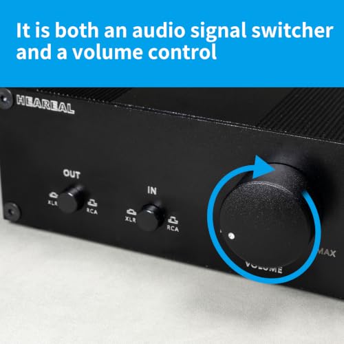 Passive 2-in 2-Out XLR/RCA Audio Switcher with Volume Control | Passive XLR/RCA audio switcher, 2-IN 2-OUT with volume control. Independent toggle, no noise, solid aluminum build.
