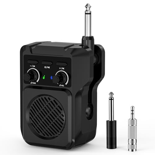 ZealSound Mini Guitar Amp with Bluetooth, 5W Portable Practice Amp with 4 Built-in Effects (Clean, Overdrive, Distortion, Reverb), USB Playback, Rechargeable Up to 8 Hours for Electric Guitar