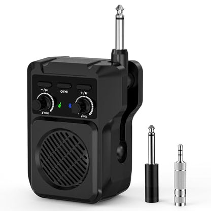 ZealSound Mini Guitar Amp with Bluetooth, 5W Portable Practice Amp with 4 Built-in Effects (Clean, Overdrive, Distortion, Reverb), USB Playback, Rechargeable Up to 8 Hours for Electric Guitar