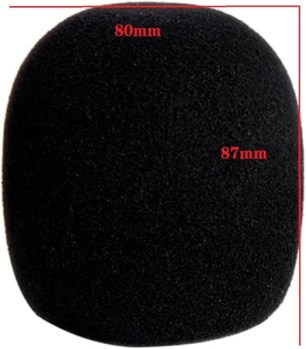3-Pack Big Black Handheld Stage Karaoke Sponge Microphone Windscreen Wind Shield MIC Sponge Foam Cover Shield(87x80mm)